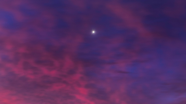 Venus shines in a twilight sky.