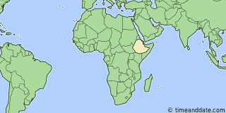 Map showing the location of Addis Ababa. Click map to see the location on our worldwide Time Zone Map. Location of Addis Ababa